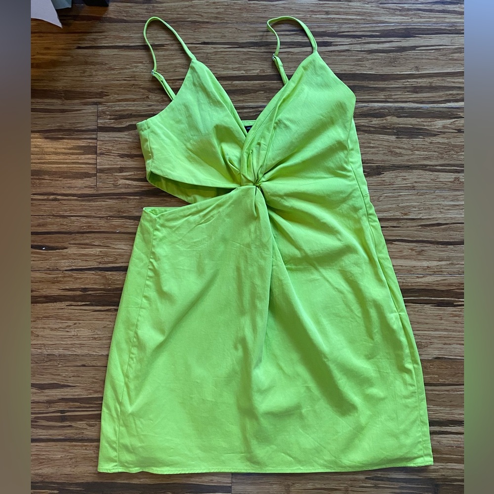 Zara Green Cut-out Dress